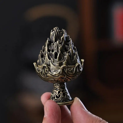 Boshan Incense Burner - Han Dynasty Bronze Pine Cone Design | Sacred Aromatherapy Ritual