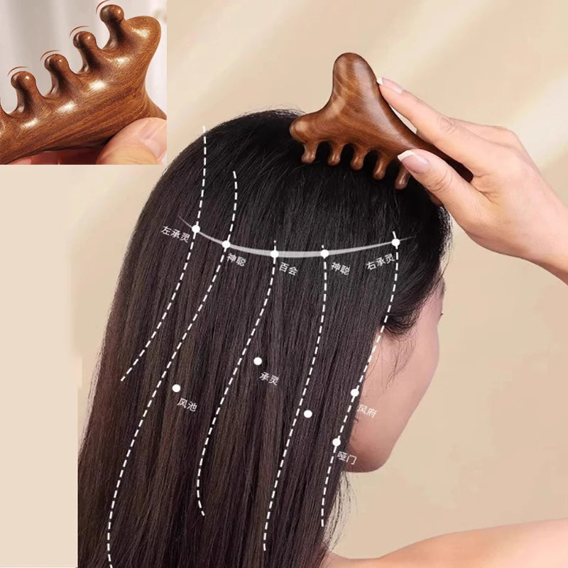 SandalFlow™ - Therapeutic Sandalwood Gua Sha Tool | Body & Facial Massage