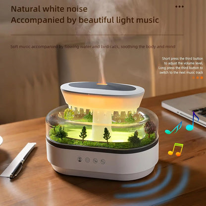 Raindrop Ultrasonic Diffuser - 250ml Aromatherapy with Rain Sound & LED Lights
