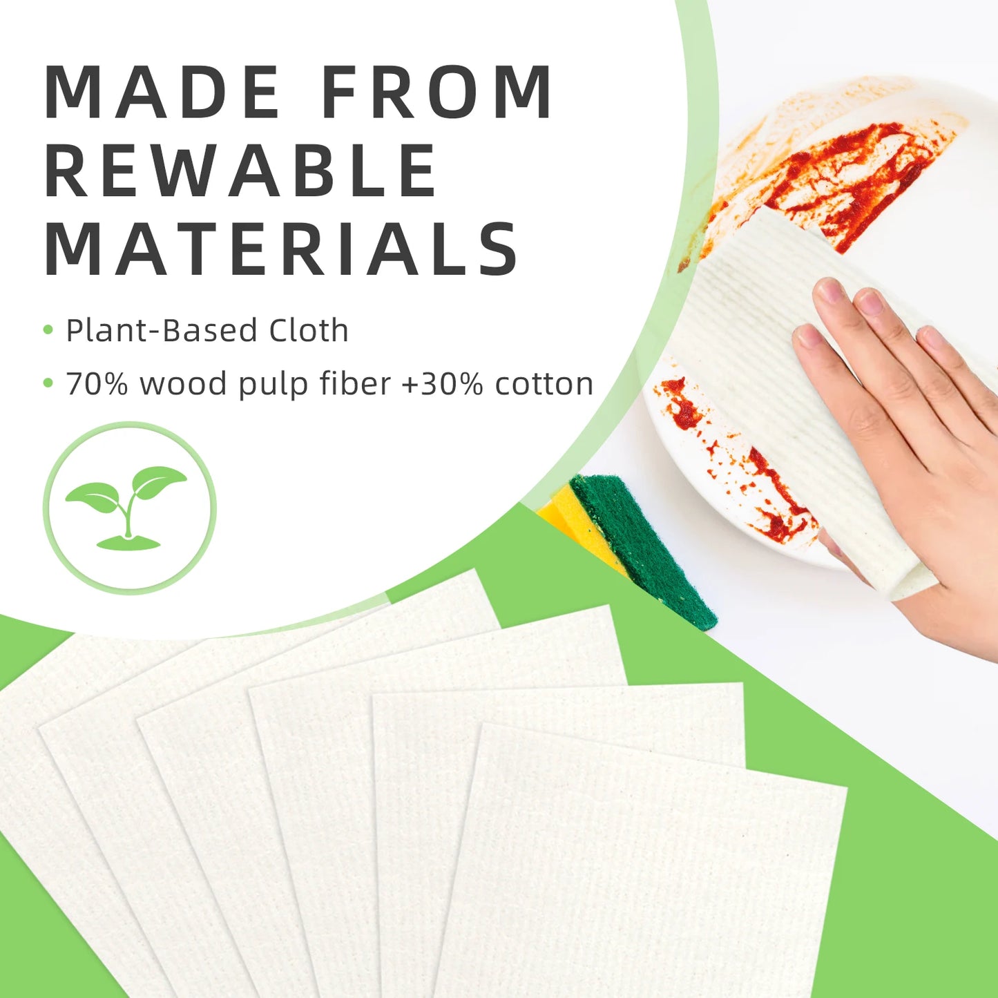 Swedish Dishcloths - Eco-Friendly Reusable Cleaning Cloths | Biodegradable & Super Absorbent