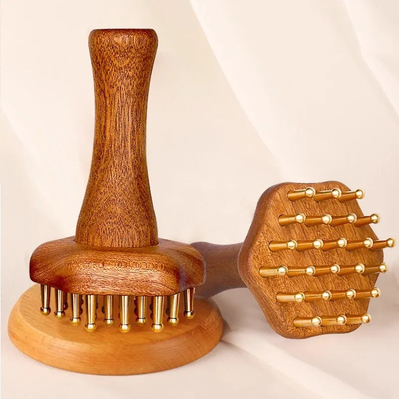 AuraComb™ Pro - Copper & Wood Gua Sha | Bioenergetic Therapy Tool