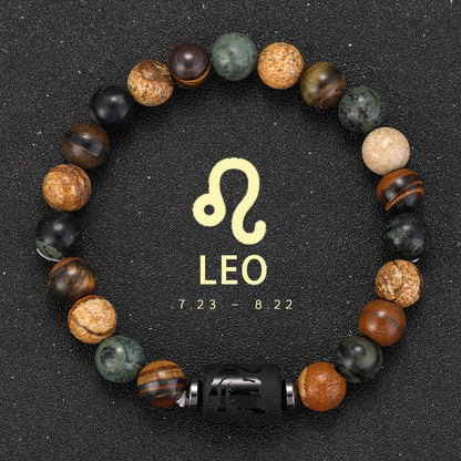 Natural Stone Zodiac Bracelets - Healing Crystal Jewelry for All 12 Signs | Couples & Friendship Gifts