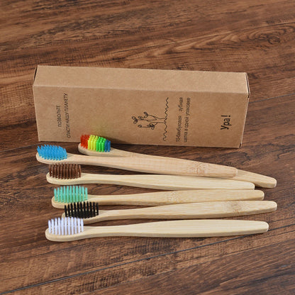 EcoSmile - 10pcs Natural Bamboo Toothbrush Set Colorful