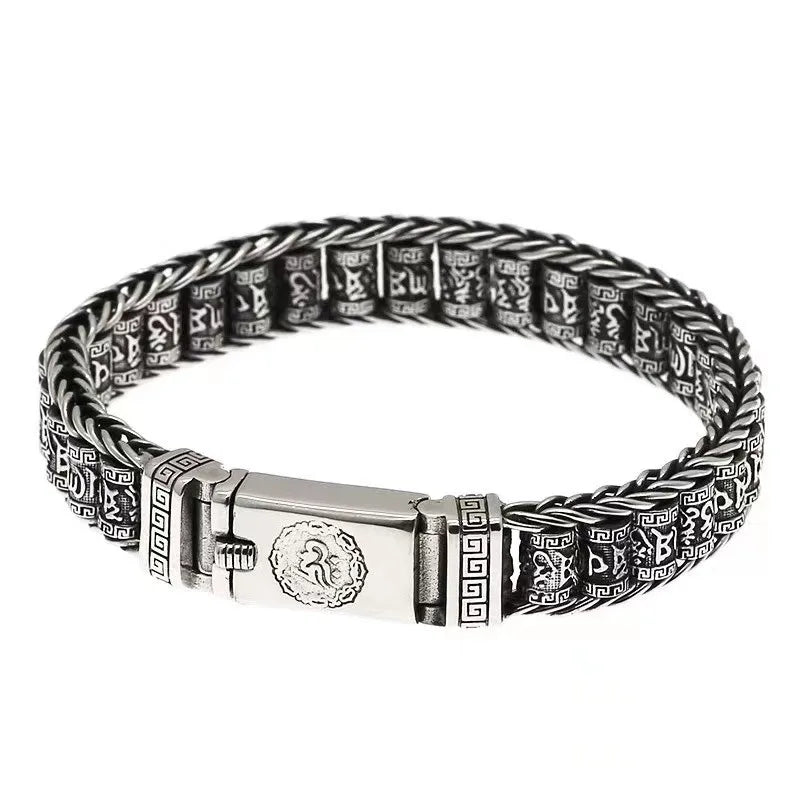 Sacred Om™ | 925 Silver-Plated Tibetan-Inspired Bracelet