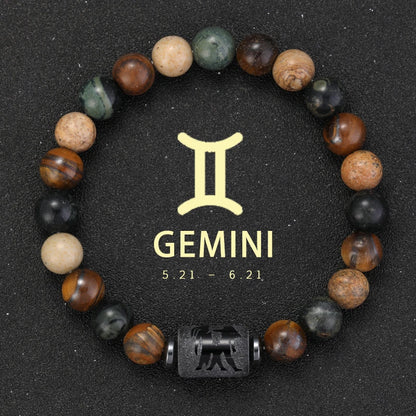 Natural Stone Zodiac Bracelets - Healing Crystal Jewelry for All 12 Signs | Couples & Friendship Gifts