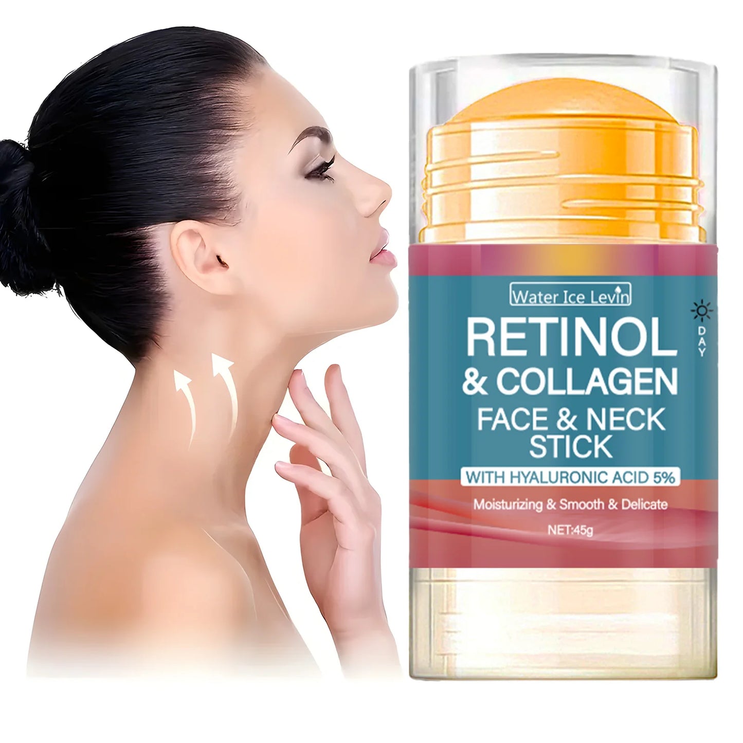 Retinol & Collagen Face Stick - Anti-Aging Firming Cream with Hyaluronic Acid for Wrinkles & Glow