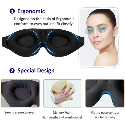 DarkZen Pro - 3D Contoured Sleep Mask | Complete Light Blocking for Better Rest
