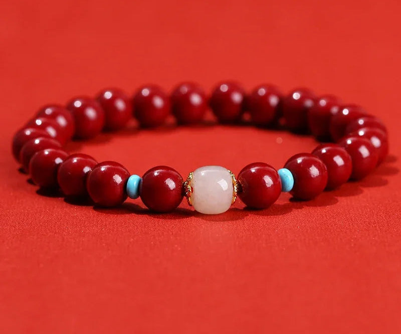 🐉 Natural Cinnabar Pixiu Bracelet - Feng Shui Wealth & Protection Amulet