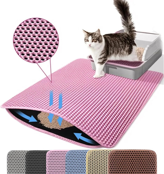 Double Layer Honeycomb Cat Litter Mat - Waterproof Trapper | Large Non-Slip