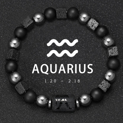 Natural Stone Zodiac Bracelets - Healing Crystal Jewelry for All 12 Signs | Couples & Friendship Gifts