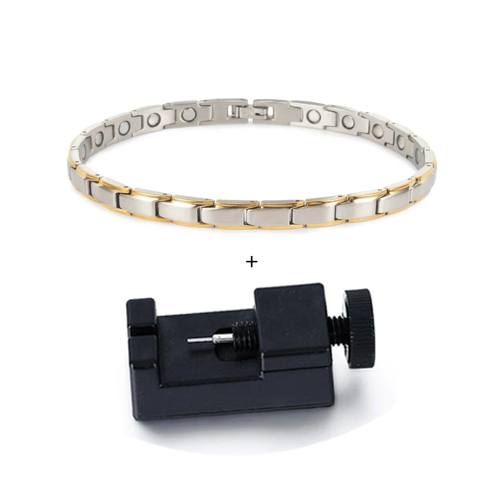 Premium Magnetic Therapy Anklets - Stainless Steel Chain for Women's Wellness & Energy Balance