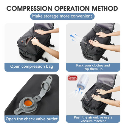 Luxury Compression Travel Backpack – Premium Design + Pump Included