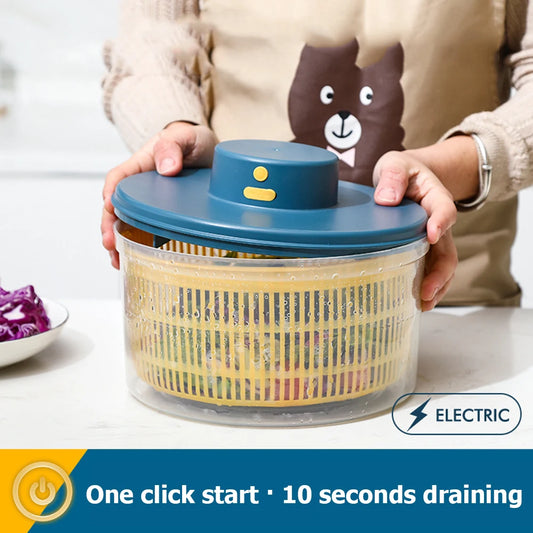 Centrifugadora de ensaladas eléctrica recargable para frutas y verduras - Lavado-P 