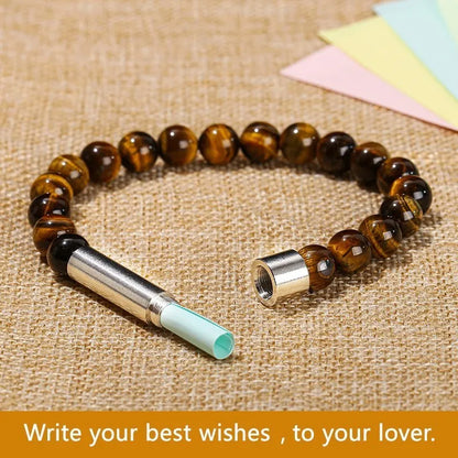 WhisperStone™ - Secret Message Bracelet | Natural Stone Beaded Bracelet with Hidden Capsule for Love Notes & Intentions