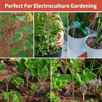 TeslaFlow™ - Complete Electroculture Kit 40m | Pure Copper Wire + 2 Fibonacci Templates + 6 Wooden Stakes
