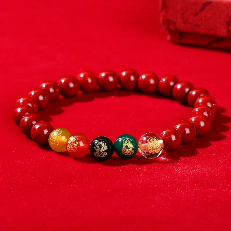 🐉 Natural Cinnabar Pixiu Bracelet - Feng Shui Wealth & Protection Amulet