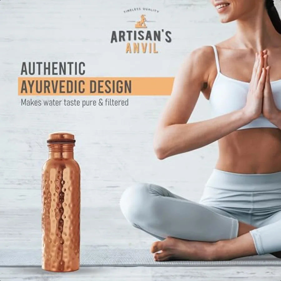 TamraJal™ Pure Copper Water Bottle | Authentic 100% Copper Ayurvedic Vessel - 32oz Premium Edition