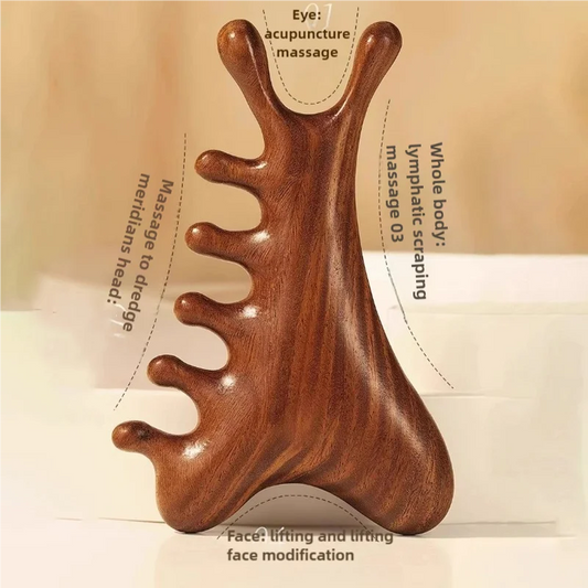 SandalFlow™ - Therapeutic Sandalwood Gua Sha Tool | Body & Facial Massage