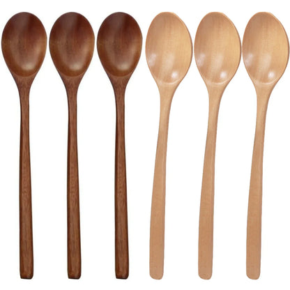 BambooEssence™ - Natural Bamboo Wooden Spoons Set | 6-Piece Korean Style for Eco-Conscious Kitchen