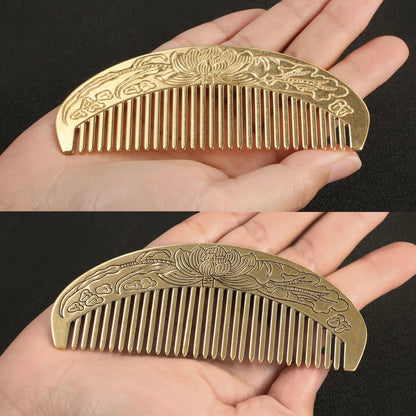 Brass Lotus Pattern Comb | Energetic Massage and Wellness - LotusArt™