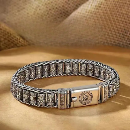 Sacred Om™ | 925 Silver-Plated Tibetan-Inspired Bracelet