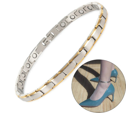 Premium Magnetic Therapy Anklets - Stainless Steel Chain for Women's Wellness & Energy Balance