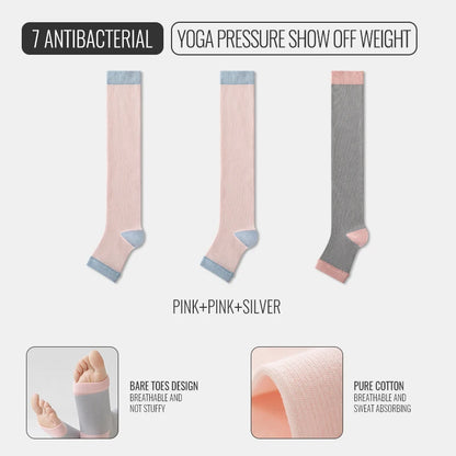 FlexiFlow™ Compression Socks – Open Toe Support for Yoga, Sports & Recovery