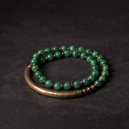 Luxury Sacred Stone Bracelets - Jade, Jasper & Obsidian with Copper - Handcrafted African Energy Jewelry