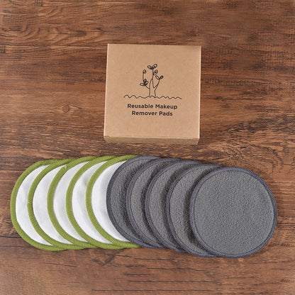 Eco Bamboo Makeup Remover Pads - 10 Pack Reusable Sustainable Cotton Rounds
