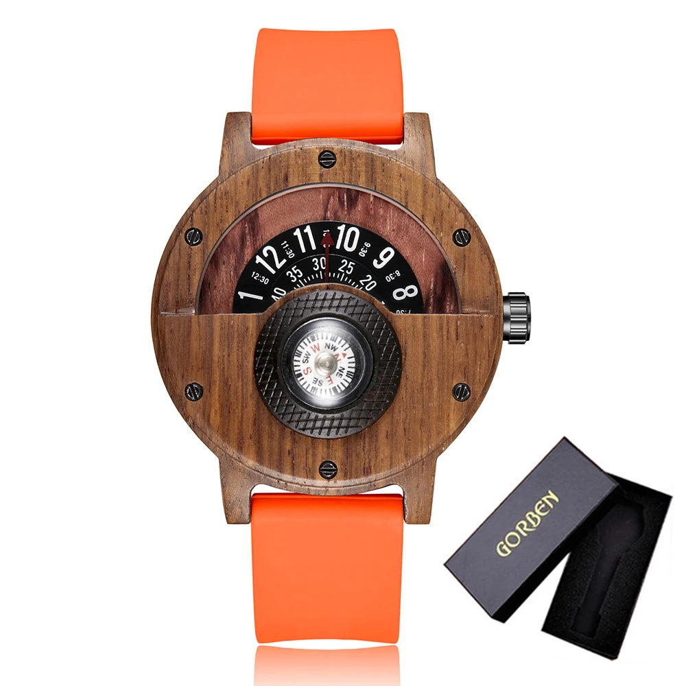The Compass Heritage™ | Handcrafted Walnut Wood Watch