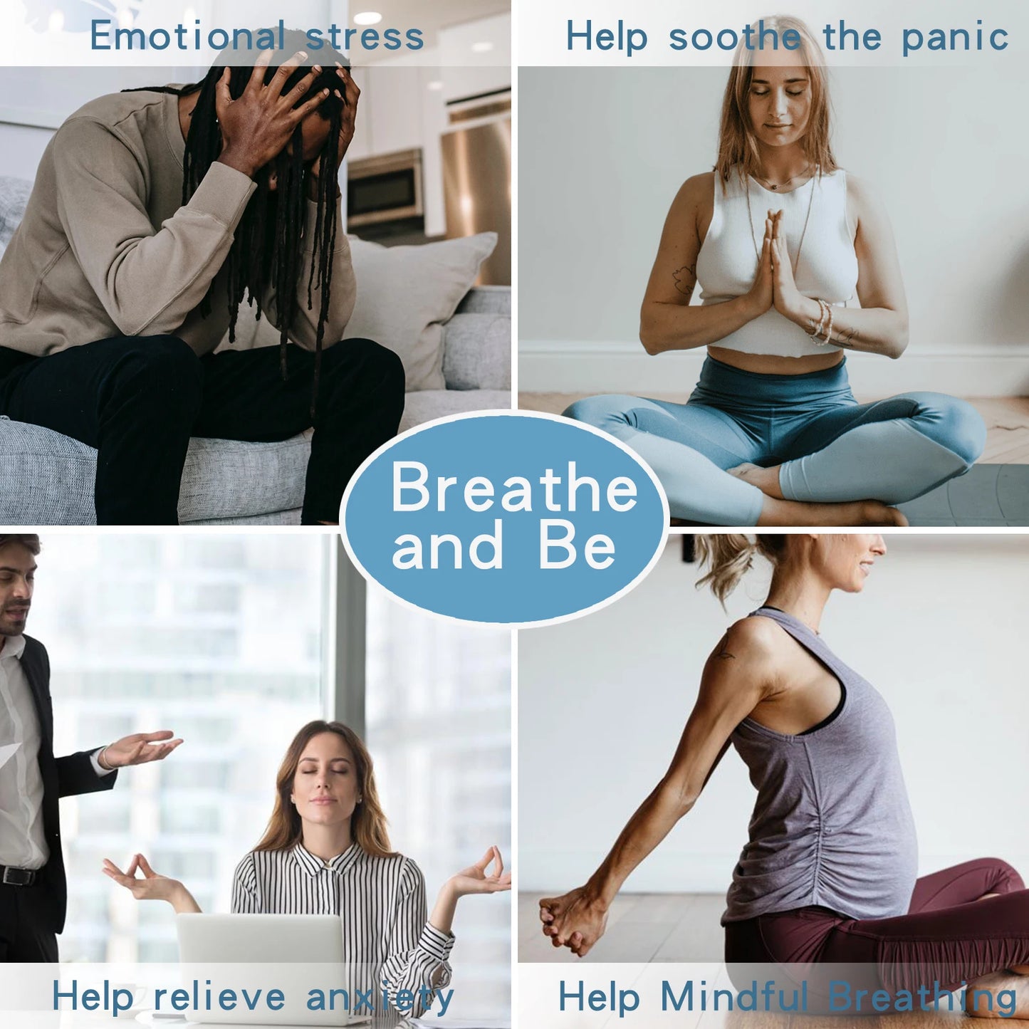 BreathFlow™ - Mindful Breathing Necklace for Concentration & Breathwork