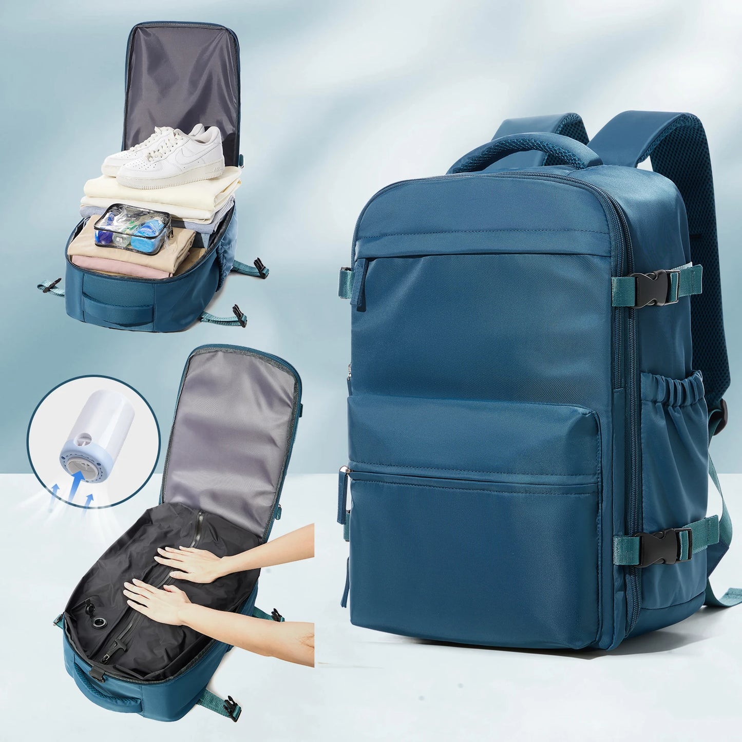 Luxury Compression Travel Backpack – Premium Design + Pump Included