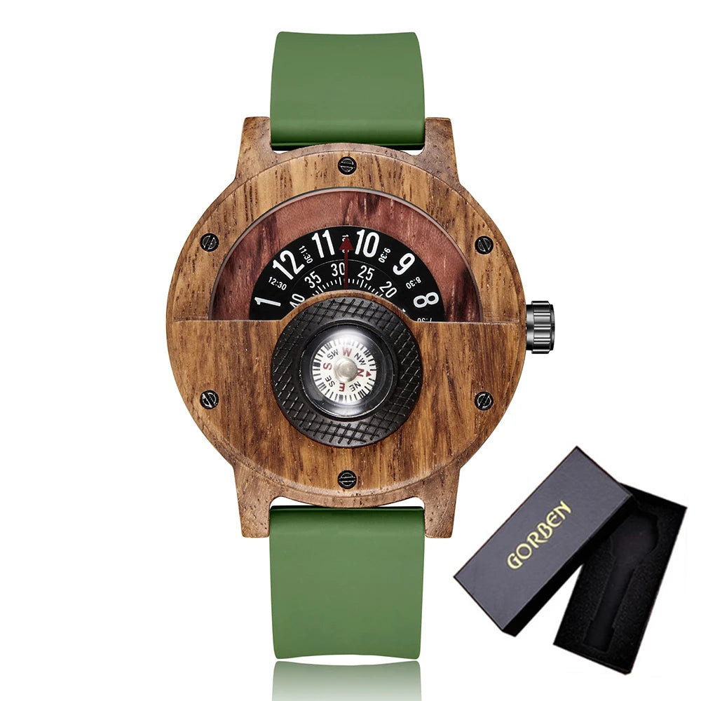 The Compass Heritage™ | Handcrafted Walnut Wood Watch