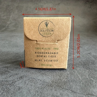 Eco Biodegradable Mint Dental Floss - 50 Meters Deep Cleaning for Proper Oral Care