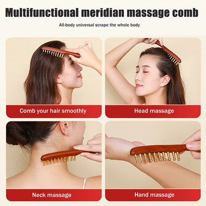 AuraComb™ - Bioenergetic Wood & Copper Comb | Wellness & Meridian Therapy
