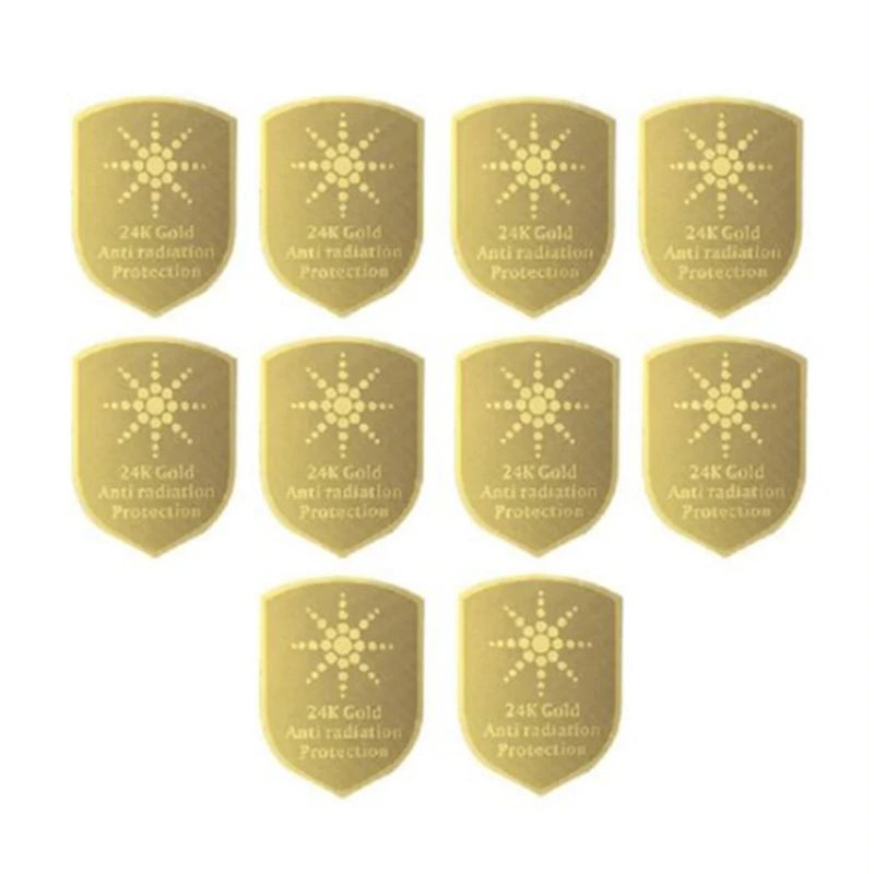 EMF Protection Stickers - 5G Radiation Shield for Phone iPad Laptop | 99.9% Protection | 10-Pack Gold Plated