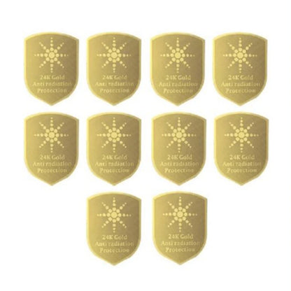 EMF Protection Stickers - 5G Radiation Shield for Phone iPad Laptop | 99.9% Protection | 10-Pack Gold Plated