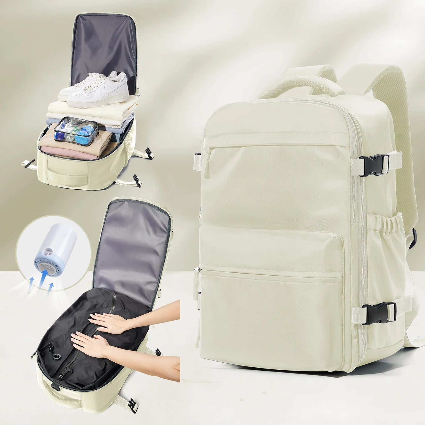 Luxury Compression Travel Backpack – Premium Design + Pump Included