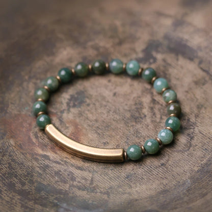 Luxury Sacred Stone Bracelets - Jade, Jasper & Obsidian with Copper - Handcrafted African Energy Jewelry