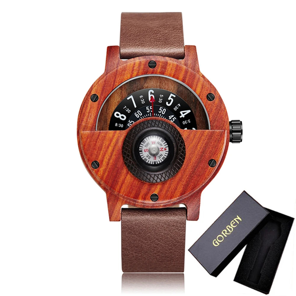 The Compass Heritage™ | Handcrafted Walnut Wood Watch