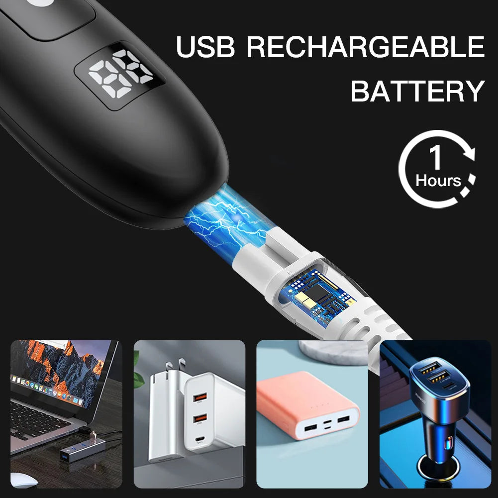 Electric Body Hair Trimmer - Rechargeable Bikini Razor with LED Display for Men & Women