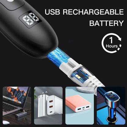 Electric Body Hair Trimmer - Rechargeable Bikini Razor with LED Display for Men & Women