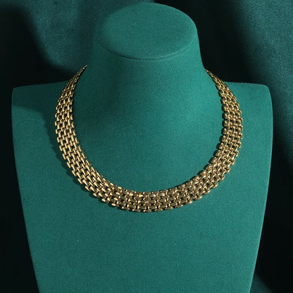 GoldenCollar™ - Vintage Box Chain Choker Necklace | Timeless Elegance & Antique Gold Craftsmanship