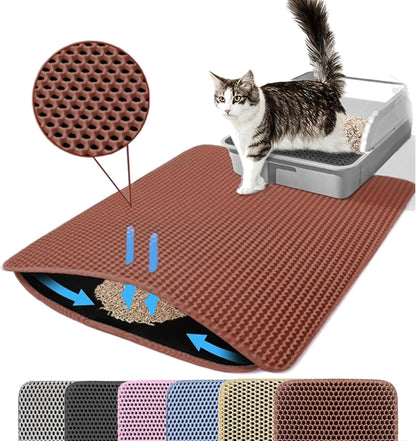 Double Layer Honeycomb Cat Litter Mat - Waterproof Trapper | Large Non-Slip