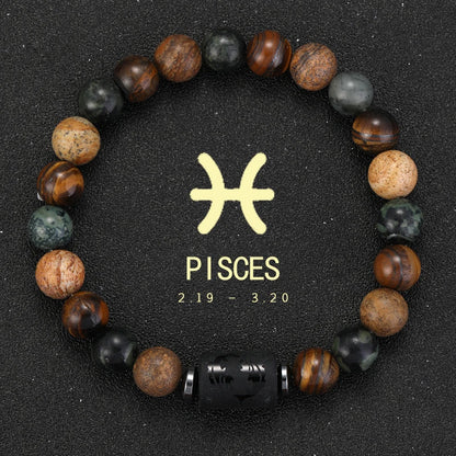Natural Stone Zodiac Bracelets - Healing Crystal Jewelry for All 12 Signs | Couples & Friendship Gifts
