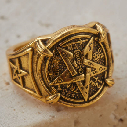 Tetragrammaton Ring™ | Hermetic Sacred Geometry Ring — Wearable Occultist Symbolism