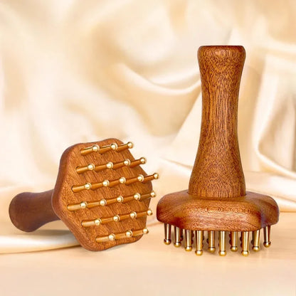 AuraComb™ Pro - Copper & Wood Gua Sha | Bioenergetic Therapy Tool