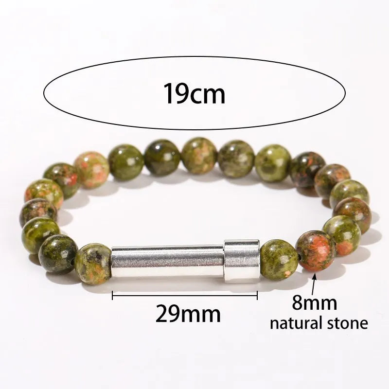 WhisperStone™ - Secret Message Bracelet | Natural Stone Beaded Bracelet with Hidden Capsule for Love Notes & Intentions