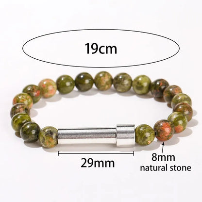 WhisperStone™ - Secret Message Bracelet | Natural Stone Beaded Bracelet with Hidden Capsule for Love Notes & Intentions