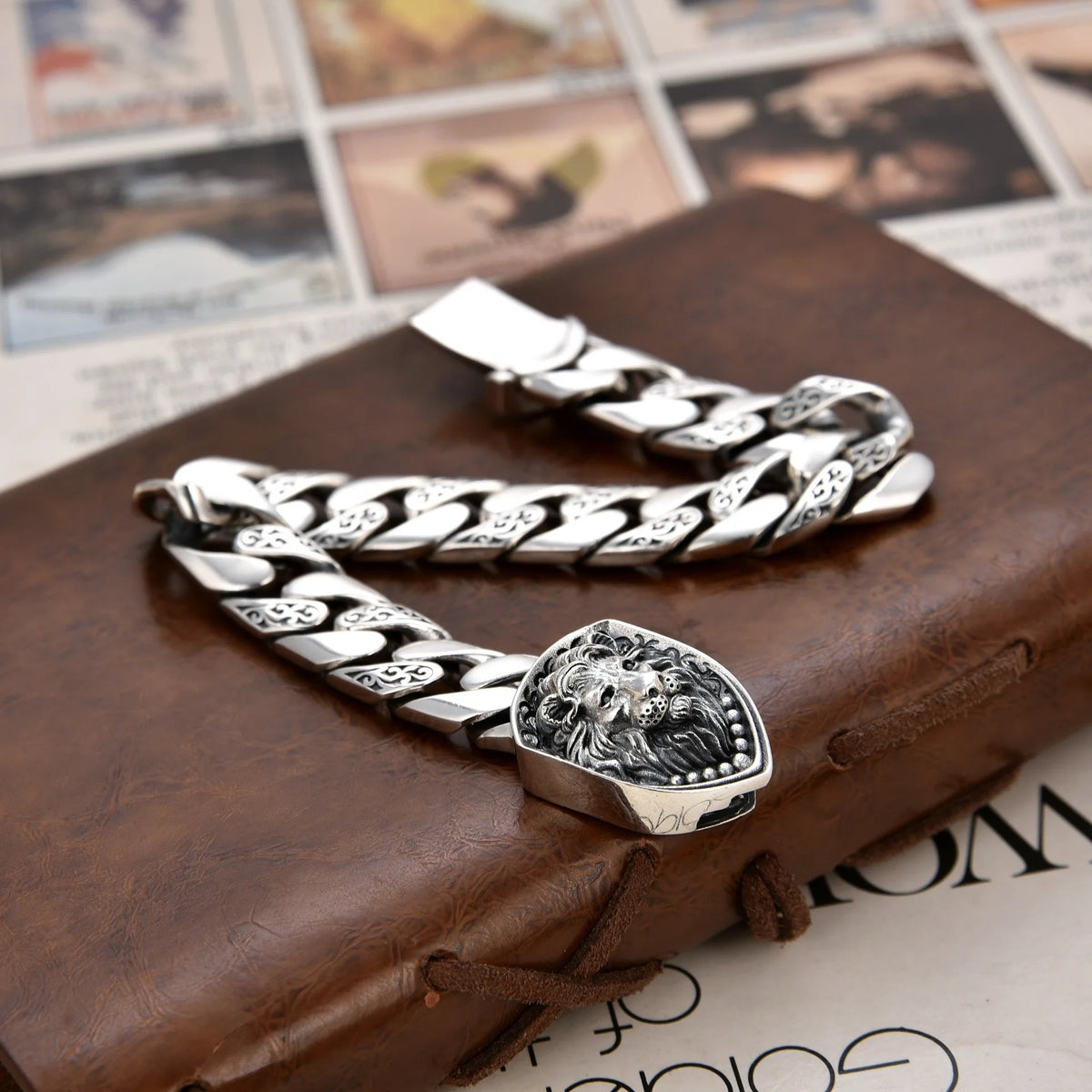 925 Sterling Silver Vintage Cuban Link Bracelet | Classic & Lion